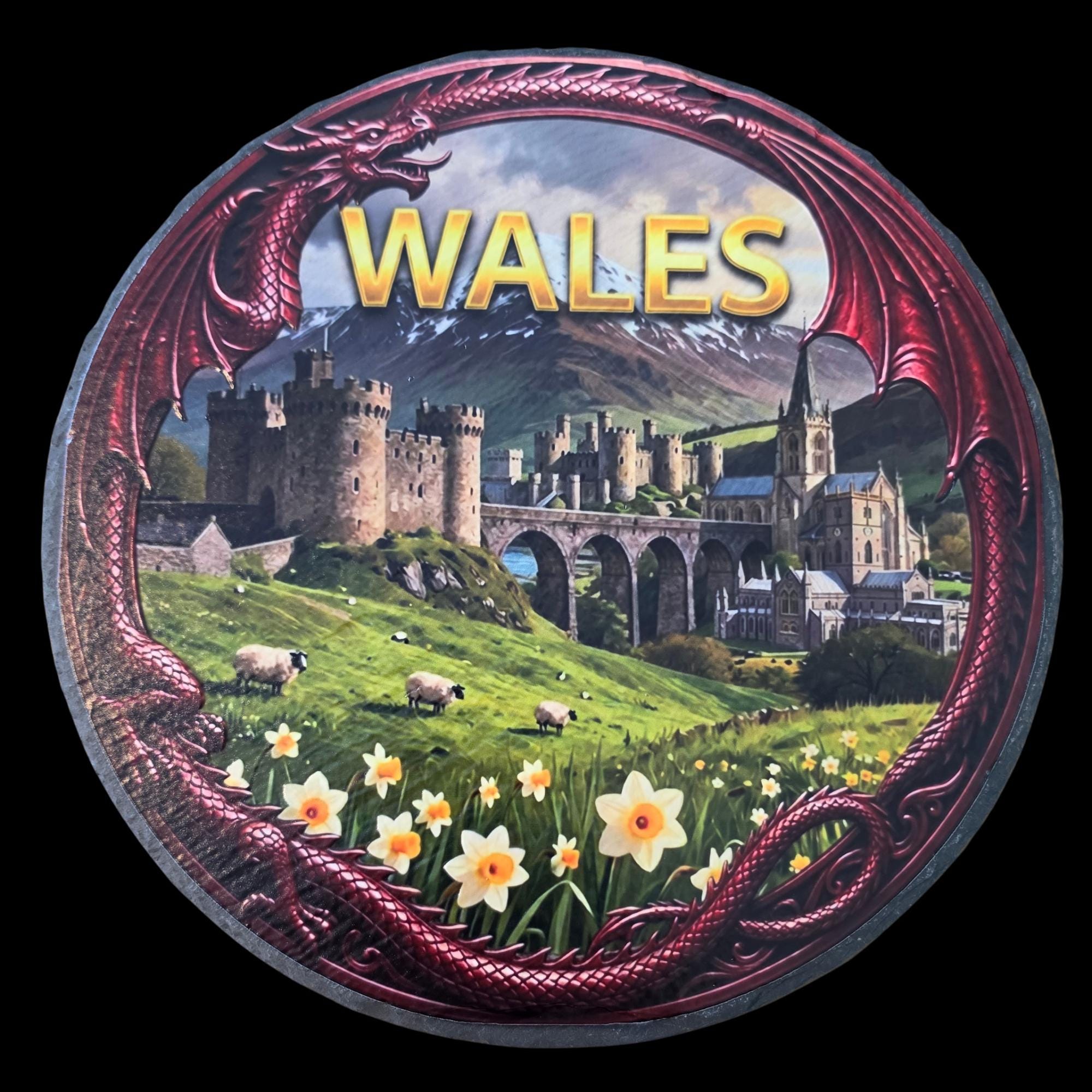 Landmark Sign Texture Personalised Rustic 3D Texture Slate House Sign UV Printed Wales With ...