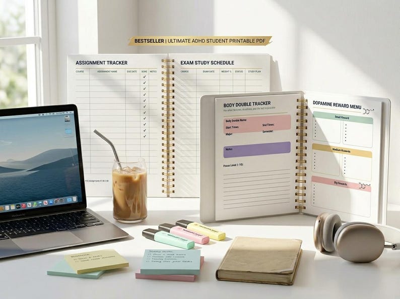 ADHD College Student Planner Printable PDF | Neurodivergent Academic ...