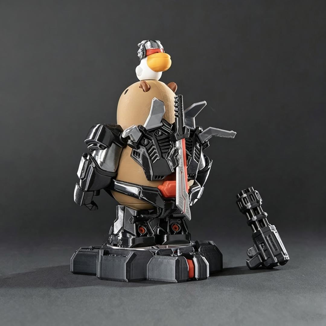 3D Printed Magnetic Capybara Figure, Iron Hero Inspired Light up Armor ...