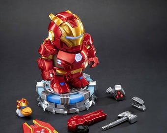 3D gedruckte magnetische Capybara-Figur, Eisen-Held inspirierte leuchtendes Rüstungs-Spielzeug, bewegliches Mecha-Modell, Gamer-Schreibtisch-Dekor, Sammlergeschenk