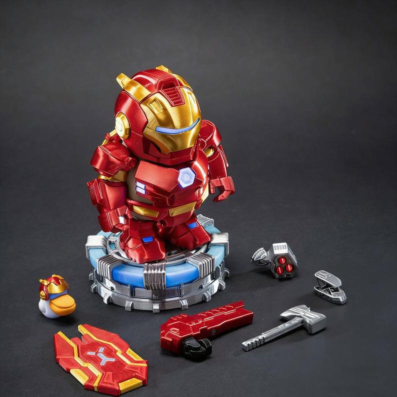 3D Printed Magnetic Capybara Figure, Iron Hero Armor, Movable Model ...