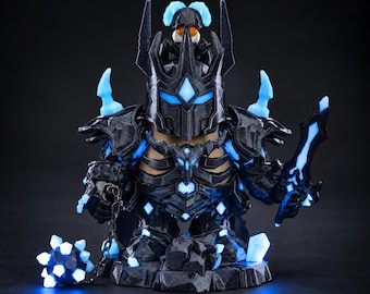 3D Printed Magnetic Capybara Frost King, Glow-in-the-Dark Fantasy Collectible (Desk Toy)