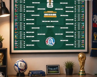WM Kalender 2026 Fifa, Wandposter zum Ausdrucken, Fußball Spiel Spielplan, WM Klammer, WM Planer Poster als PDF zum Downloaden