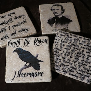 Edgar Allen Poe &quot;The Raven&quot; coaster set. **Ask for free gift wrapping and have them sent directly to the recipient!**