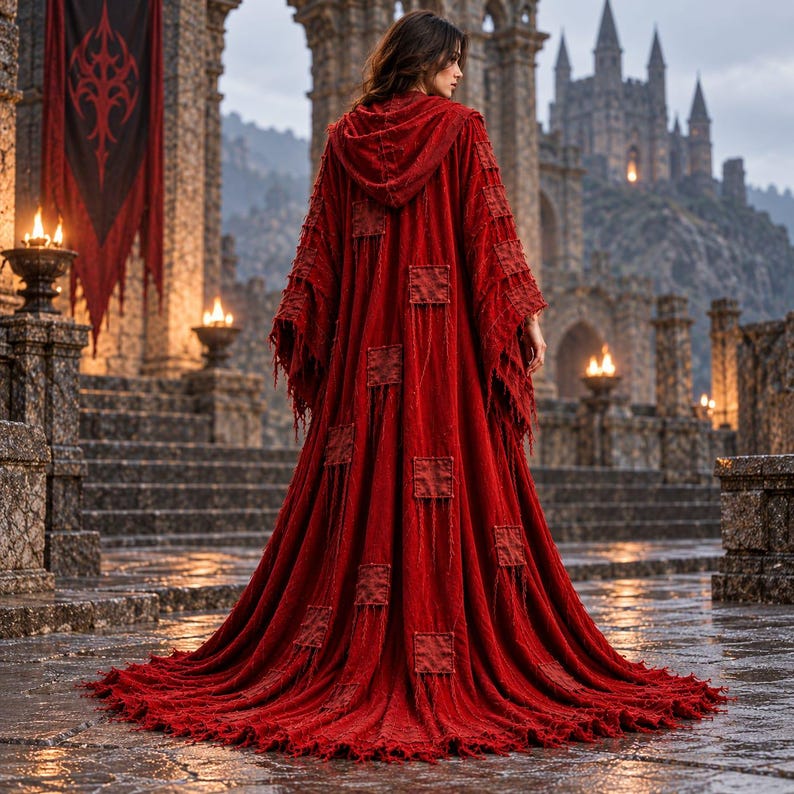 Gothic Hooded Robe for Men and Women | Distressed Wizard Cloak, Dark ...