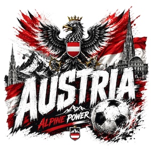Austria Football PNG, World Cup 2026 Shirt Design, Austrian Soccer Fan PNG Digital Download
