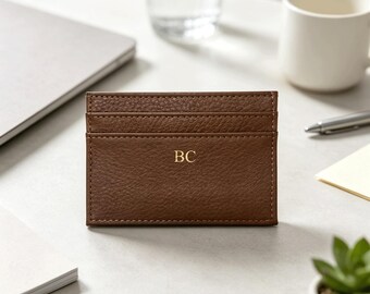 Custom double sided card holder, Multi color slim coin pouch, Portable ID card case, Minimalist wallet, Gift for her, Wedding gift