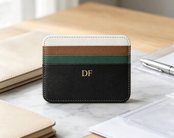 Custom Double Sided Card Holder, Multi Slot Card Case, Credit Bank Card Pouch, Wedding Gift, Gift For Her, Bridesmaid Gift, ID Card Sleeve