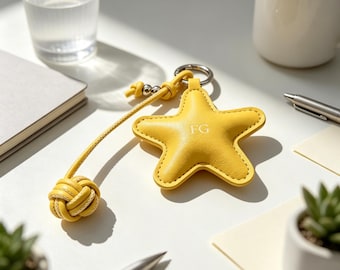 Custom Star Bag Charm, Handmade Crochet Star Keychain, Gift for Her, Wedding Favors, Bride Keepsake, Cute Handbag Decor