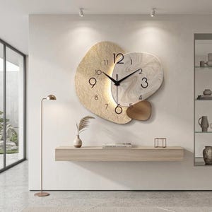 Relógio de parede moderno e silencioso com mecanismo de quartzo, relógio minimalista para decoração de casa, ideal para sala de estar e quarto, presente contemporâneo.
