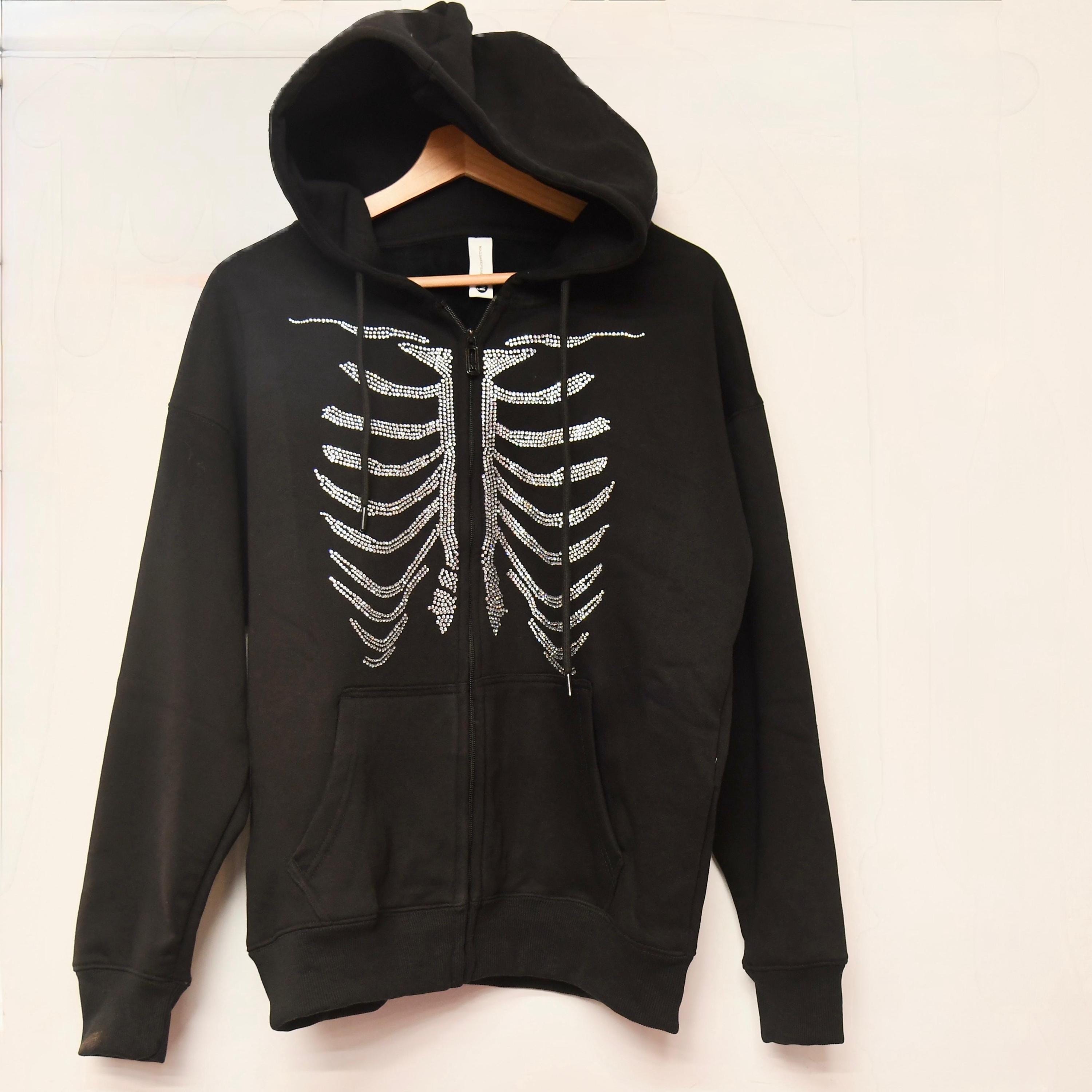 Y2k Skeleton Zip Up - Etsy Norway