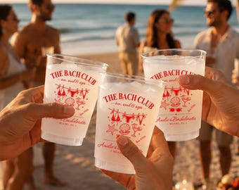 Personalized Bachelorette Party Cups - Frosted Plastic Cups, Girls Trip Cups, Custom Party Cups, Personalized Party Cups, Pool Party Favor