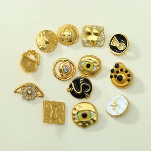 Evil Eye Embellishment Buttons, Surrealist Metal Buttons for Jackets & DIY Crafts