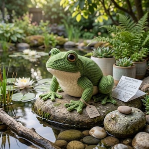 Grodvirkmönster PDF | Amigurumi Grodvirkningshandledning | Söt Grodplyschmönster | Engelska Tyska PDF | Digital nedladdning