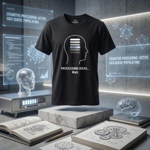 Processing Ideas Png, Funny Brain Loading Tech Humor Shirt Sublimation, Programmer Nerd Dark Navy Design, Instant Download