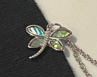 Sweater Clips: Dragon Flies Silver with Mother of Pearl Inlays, Dragonfly, Dragonflies, Dragon Fly