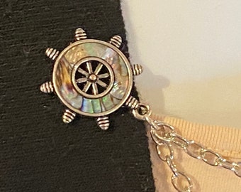 Sweater Pins: Wheel, Steering Wheel, Wheels, Ship, Boat Wheel, Ship Wheel, Ocean, Sea, Sailing, Navigation