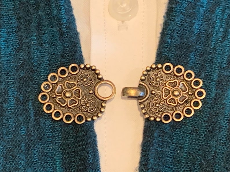 Sweater Clips Filigree Locking Clips Bronze Silver or Etsy