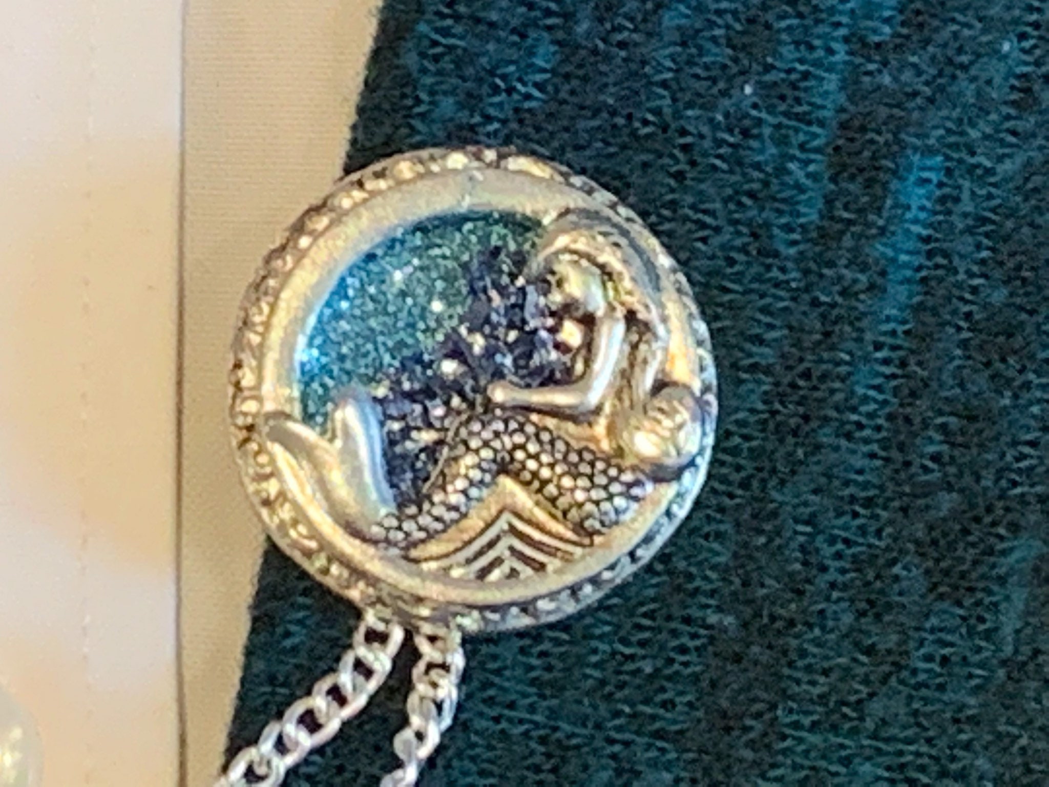 Sweater Clips: Mermaids in Silver Loop with Blue Background | Etsy