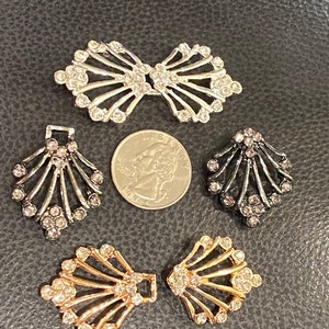 Cloak Clips, Sweater Clips: Rhinestone Studded Fan Locking Clip in Three Colors image 5