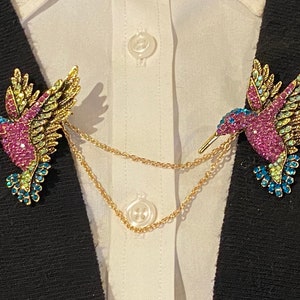 Sweater Pins: Humming Birds with Rhinestone Body and Wings