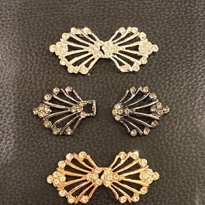 Cloak Clips, Sweater Clips: Rhinestone Studded Fan Locking Clip in Three Colors image 6