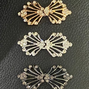 Cloak Clips, Sweater Clips: Rhinestone Studded Fan Locking Clip in Three Colors image 2