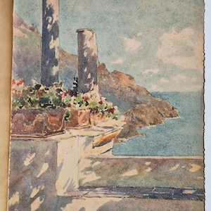 Rare 1928 French Art Print - Pierre Vignal - Printer's Proof "800 ht" - Ravello, Amalfi Coast, Italy - Arthaud Publishing