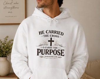 Sudadera con capucha cristiana, sudadera de fe, Efesios 2:10, ajuste cómodo unisex