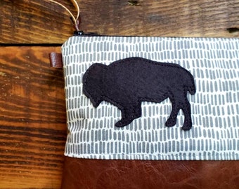 ADD ON Bison patch/Add a gray, green, yellow or black wool felt bison patch to any bag purchase! This listing is for the bison patch only