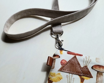 LANYARD strap only / Add an OAT color linen lanyard strap to any zipper bag / Available in 2 sizes / Work purse