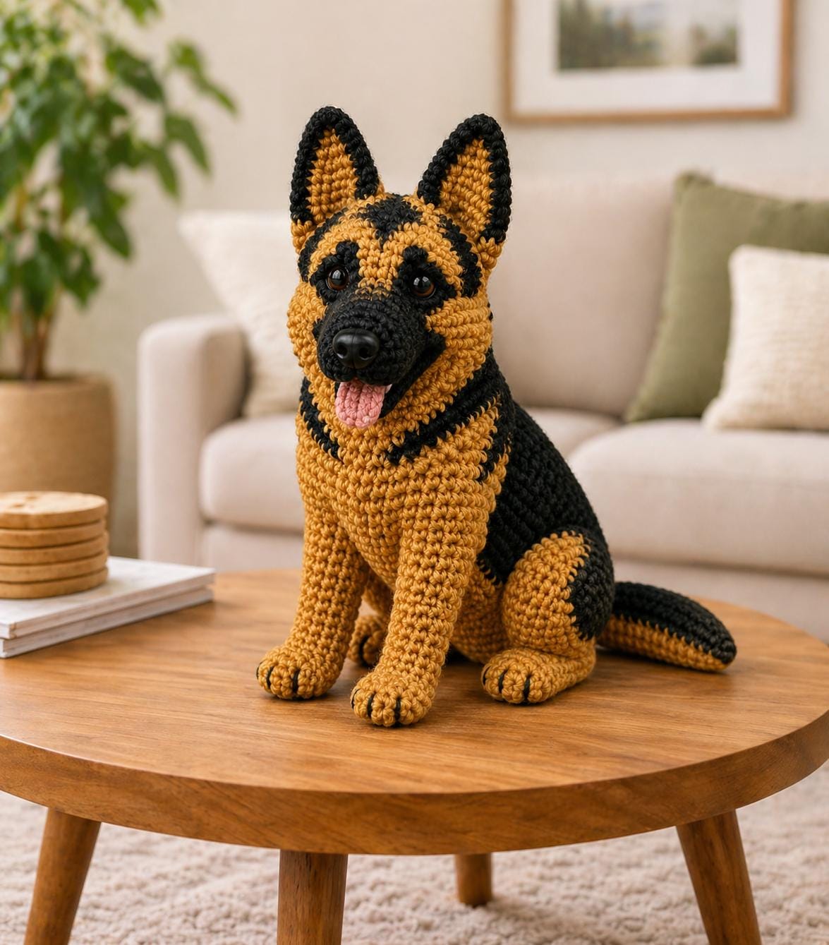 38 German Shepherd Crochet Patterns for Amigurumi, Decor, and Dog Lover Gifts 17 German Shepherd Crochet Pattern Realistic Amigurumi Dog