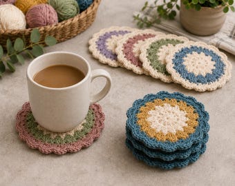 Crochet Flower Coaster Pattern | Floral Coasters DIY Easy Spring Crochet Patterns