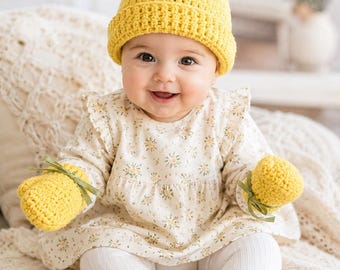 Crochet Baby Hat & Mittens Pattern PDF | Newborn Beanie and Mittens Crochet Set | Instant Digital Download