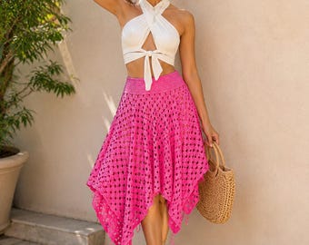 Asymmetrical Crochet Skirt Pattern | Modern Granny Square Tutorial (PDF Download)