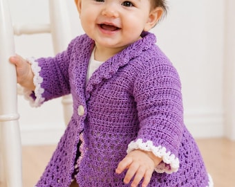Elegant Victorian Baby Crochet Jacket Pattern | Sizes 6, 12 & 18 Months