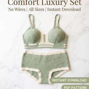 Crochet Bralette & Boy Short Panty Pattern | Comfort-First Design | All Sizes | Instant Download PDF 2026