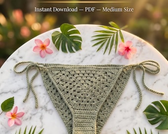 Granny Square Crochet Bikini Bottom Pattern | Boho Triangle Style (PDF Download)