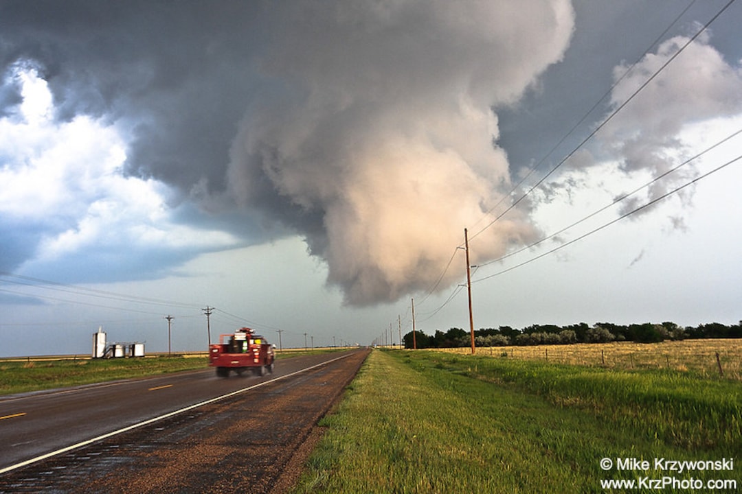 An Amazing Wall Cloud Lowers From a Severe Supercell Thunderstorm in ...