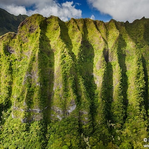 Koolau Mountains in Kaneohe, Oahu, Hawaii photo picture fine art metal print