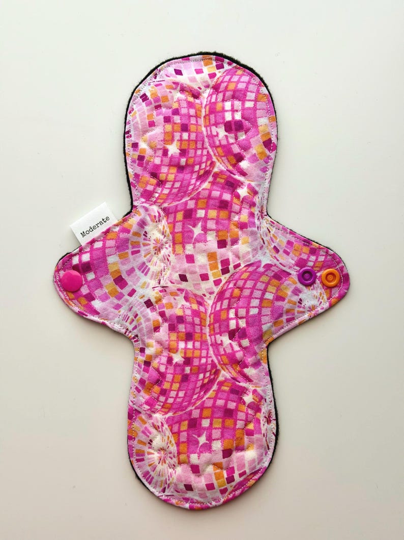 Reusable Cloth Menstrual Pad | Washable Period Pad | Disco Pink bild 7