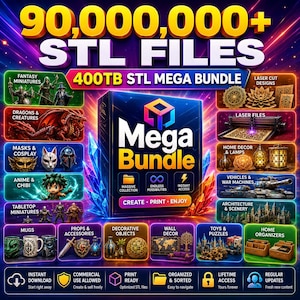 Över 1 000 000 STL-filer | 400 TB Ultimate STL Mega Bundle 2026 Edition | Över 50 organiserade kategorier - Kommersiell licens - Livstidsåtkomst