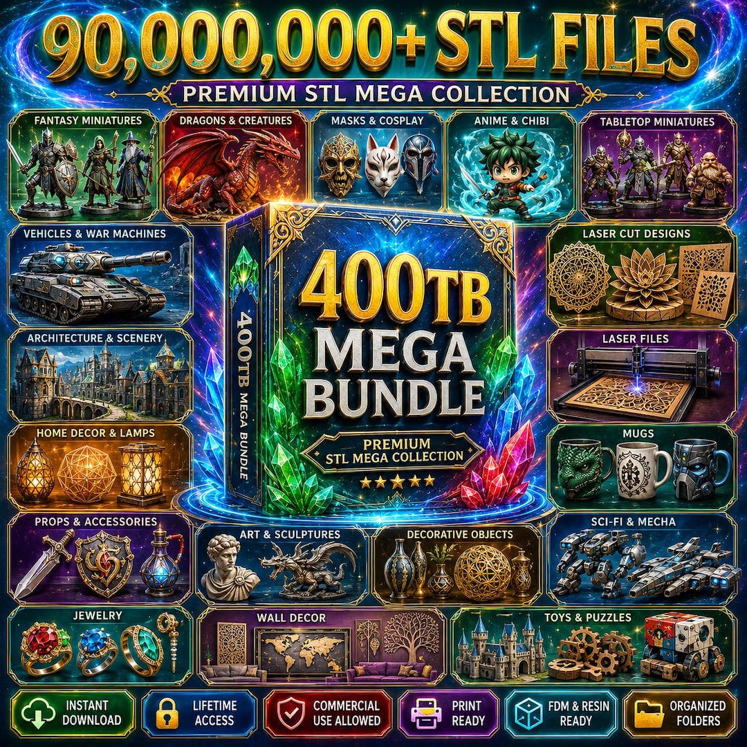 1,000,000+ STL Files | + 400TB | Massive 3D Print Files Bundle ...