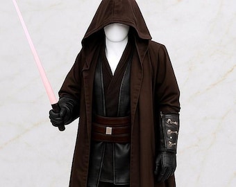 StarWars Inspired Anakin Skywalker Cosplay Costume | Brown Robe Flight Suit.