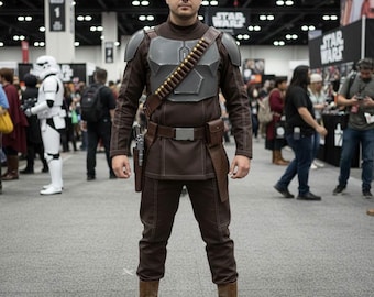 Star Wars Din Djarin Mandalorian Cosplay Flight Suit with Flak Vest and Accessories Star Wars Bounty Hunter Costume