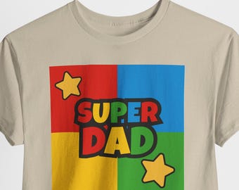 レトロなお父さんシャツ、スーパーパパTシャツ、面白いグラフィックTシャツ、父の日のお父さんへのギフト