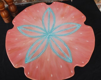 Beach House Lazy Susan, 14 Inches across, Sand Dollar, Patio Decor, Beach housewarming,  Coastal Home Decor, Art for the kitchen