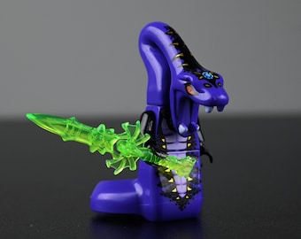 MOC- Ninjago Pythor Chumsworth Minifigure – Rare Anacondrai General in Purple with Lavender
