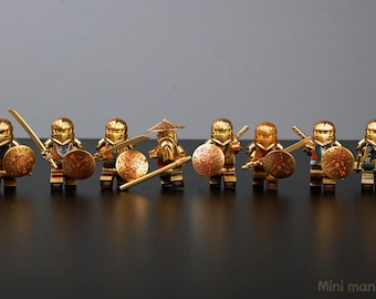 Golden Ninja Minifigure Set – Zane, Kai, Jay, Cole, Nya, Lloyd, Master Wu, DIY Warrior