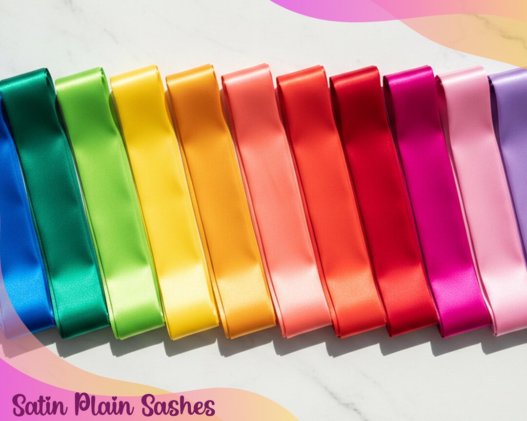Sash Cloth Ribbon Blank Plain Sash Ribbon Sashes Decorate Sash Satin Sash Ready to ...